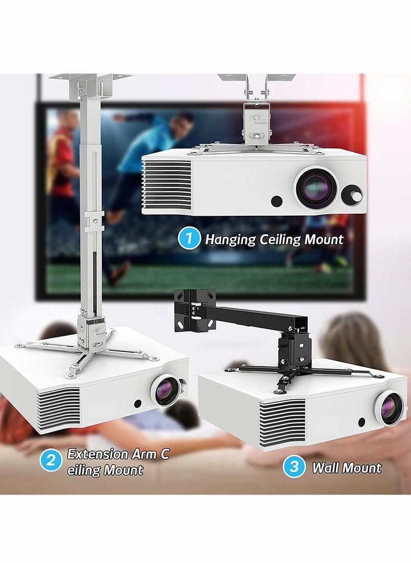 حامل سقف بروجيكتور عالمي - دوران 360° وإمالة 15°، يدعم حتى 15 كجم لبروجيكتورات LCD/DLP - Image 2